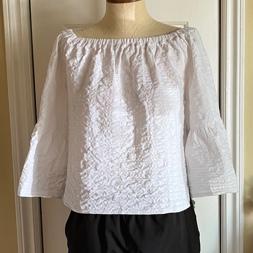 See by Chloe White Seersucker Top